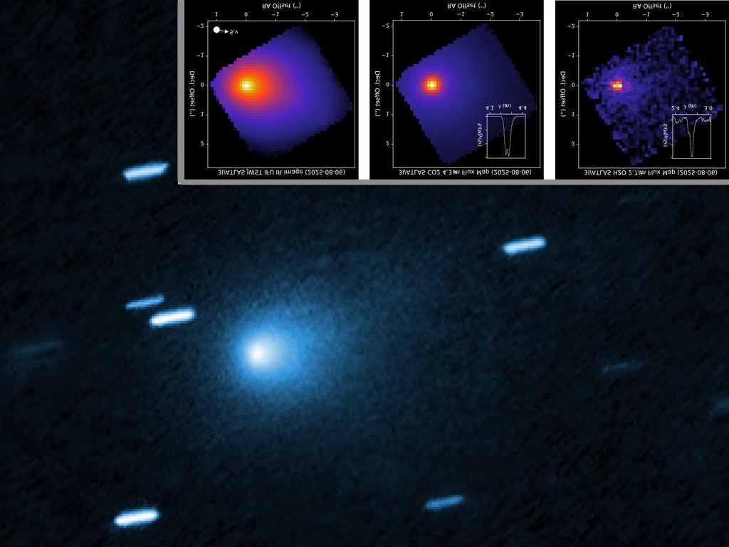 Foto dei telescopi Hubble e James Webb della cometa 3I ATLAS